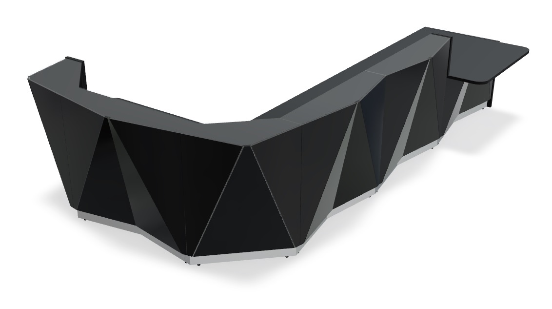 Alpa 123" L-Shaped Reception Desk in black