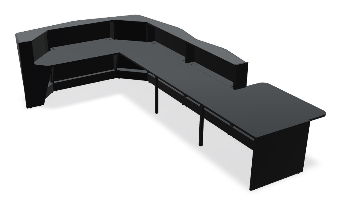 MDD Alpa 170" Corner Large Reception Desk w/Right Counter Top