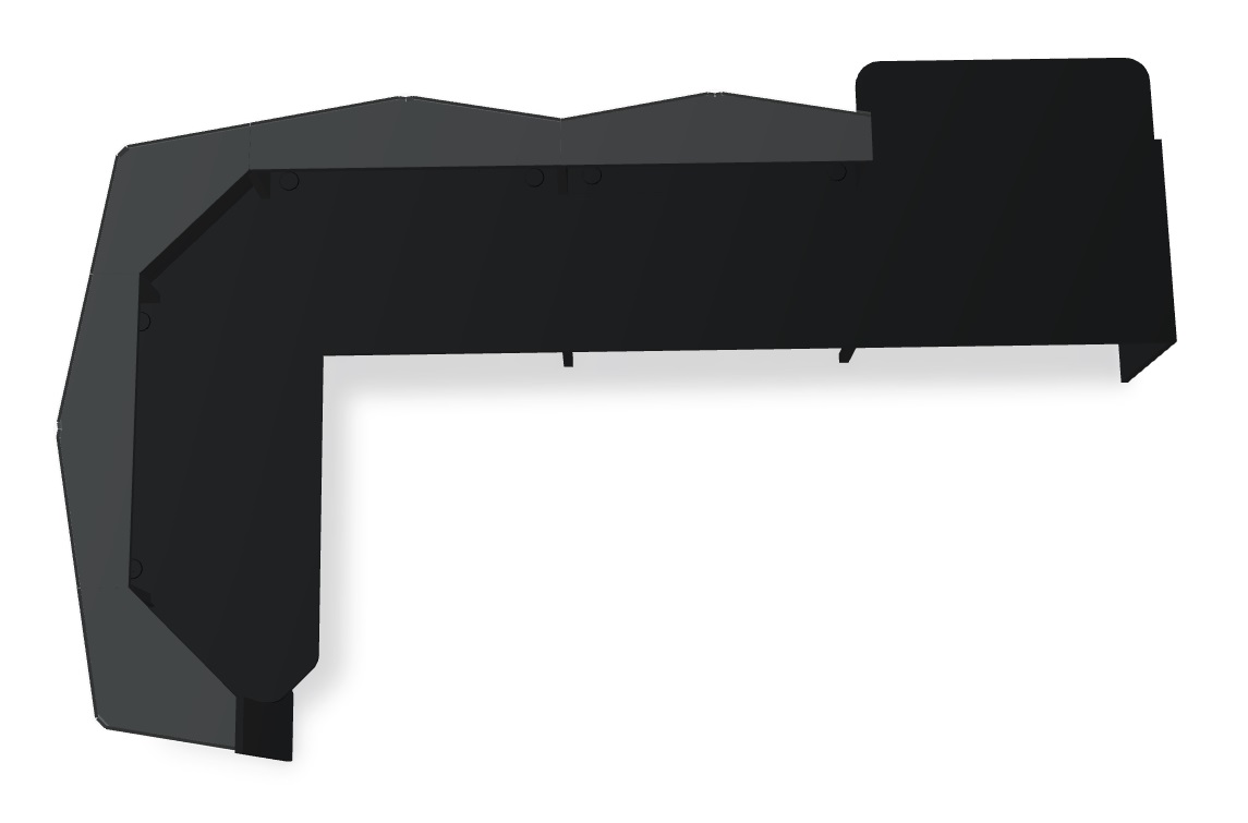 MDD Alpa 170" Corner Large Reception Desk w/Right in black