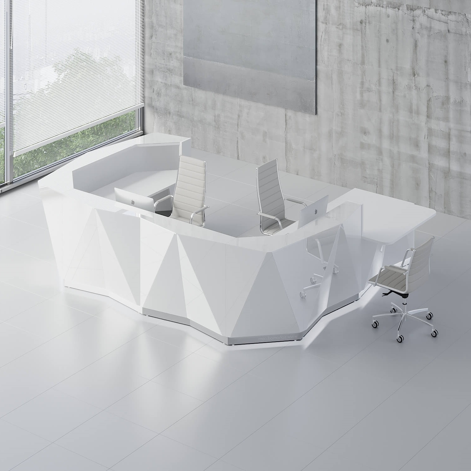 Alpa 160" Corner Large Reception Desk in white 