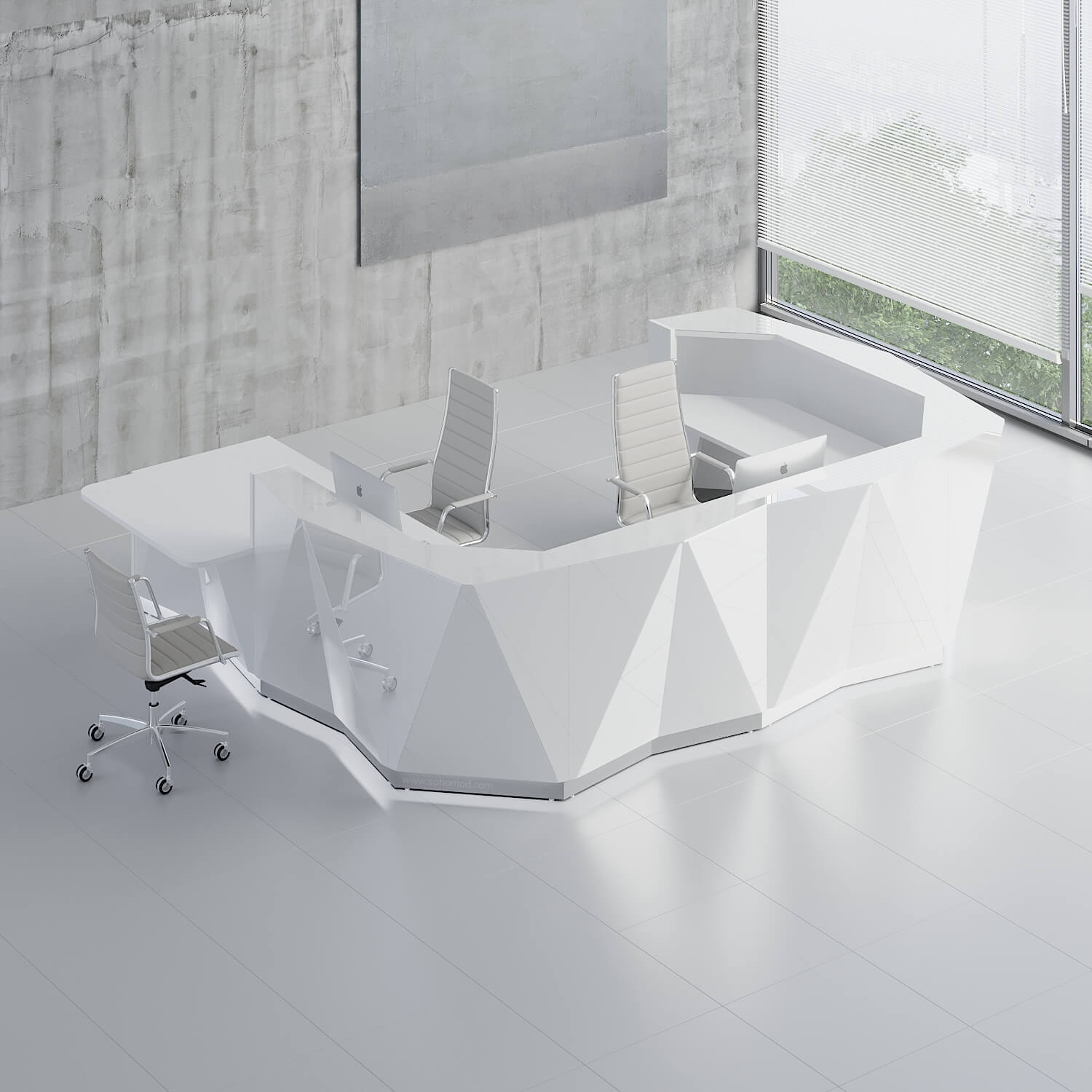 MDD Office Furniture Alpa 160-inch Corner Large Reception Desk