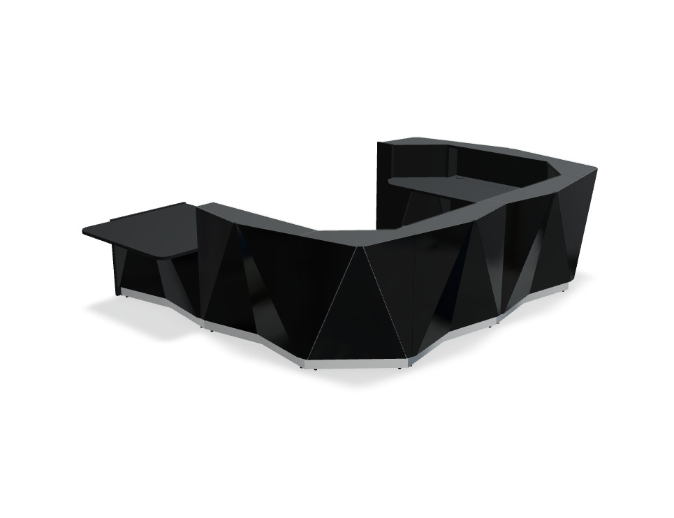 Alpa 123" L-Shaped Reception Desk w/LED MDD