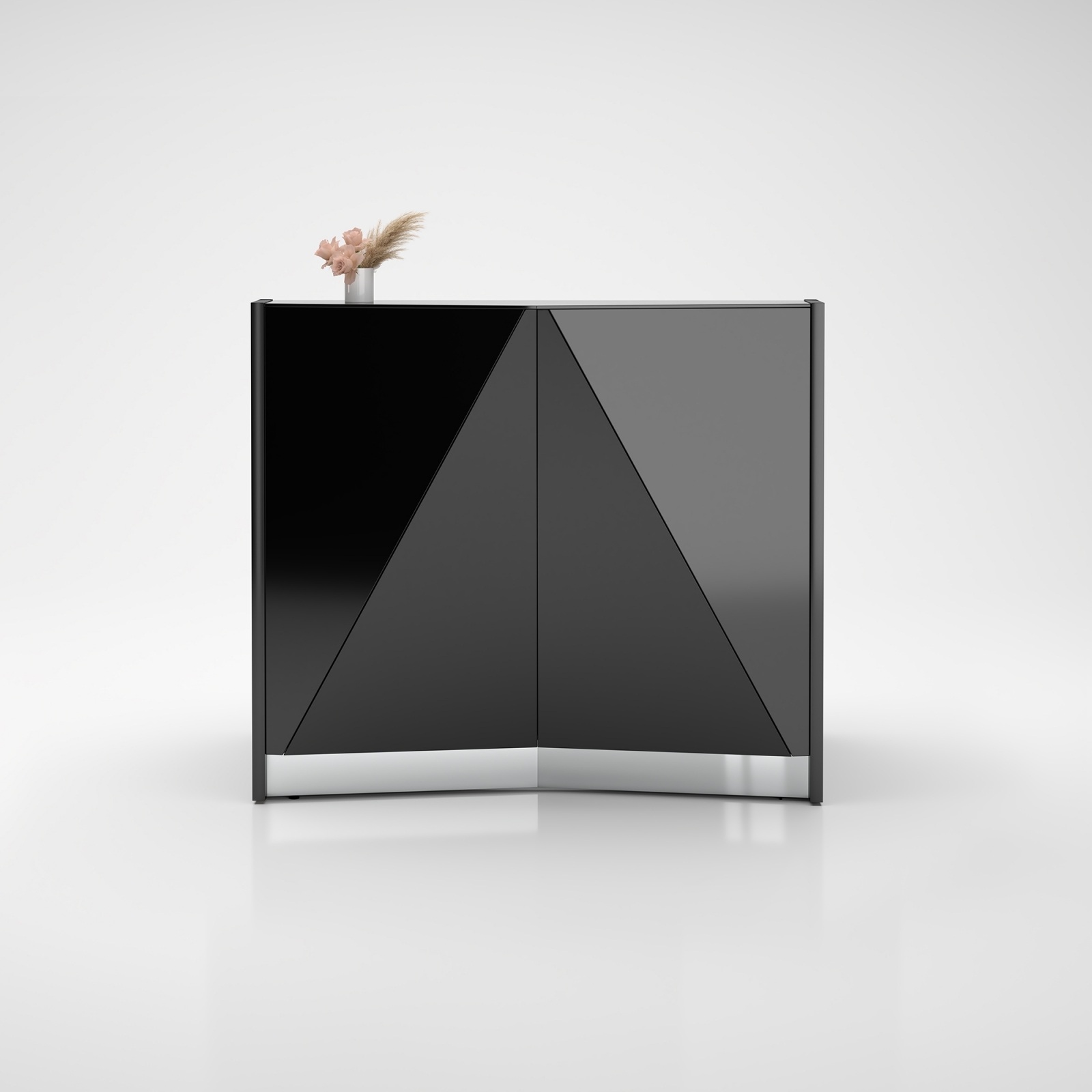Alpa 49" Straight Small Reception Black Desk