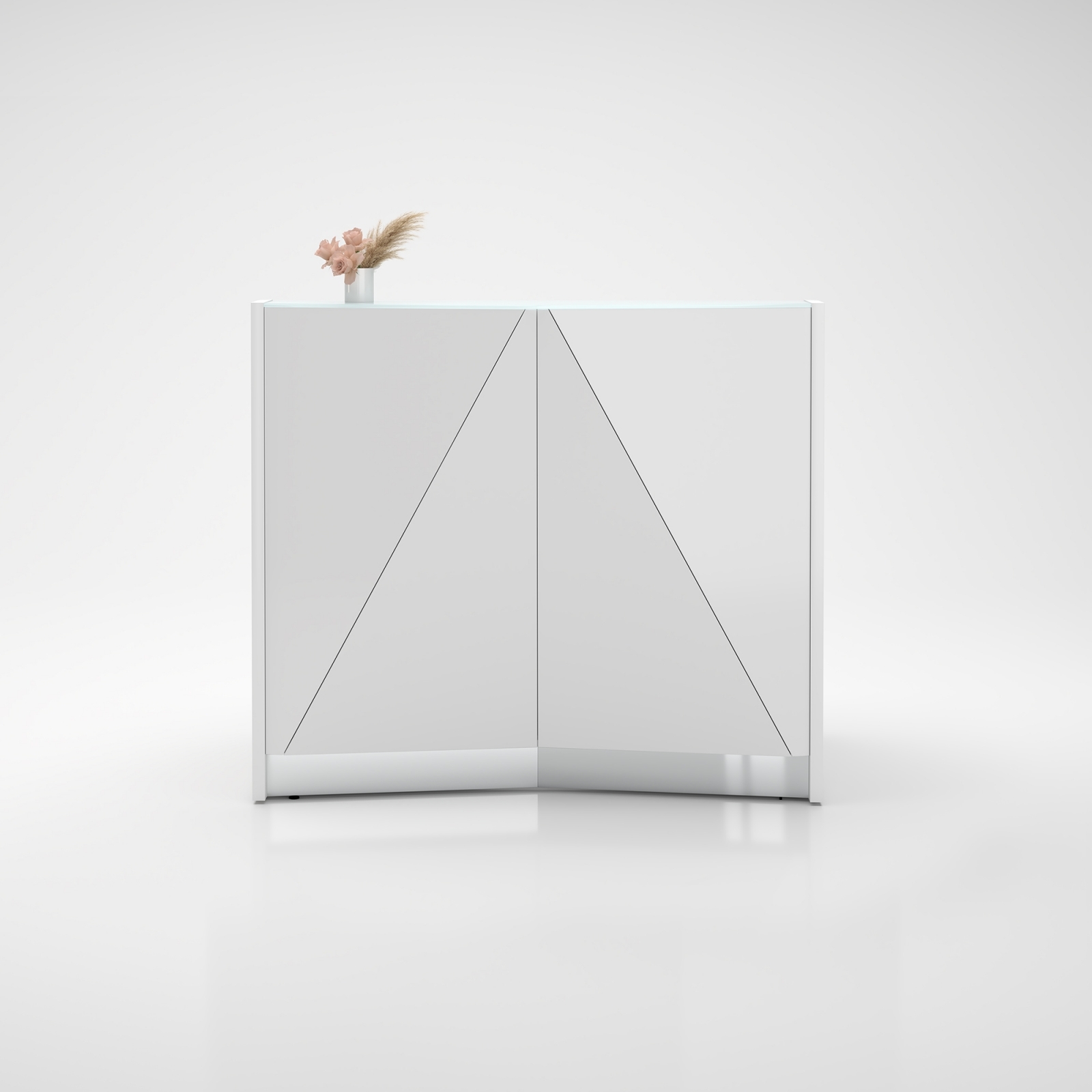 Alpa 49" Straight Small Reception White Desk
