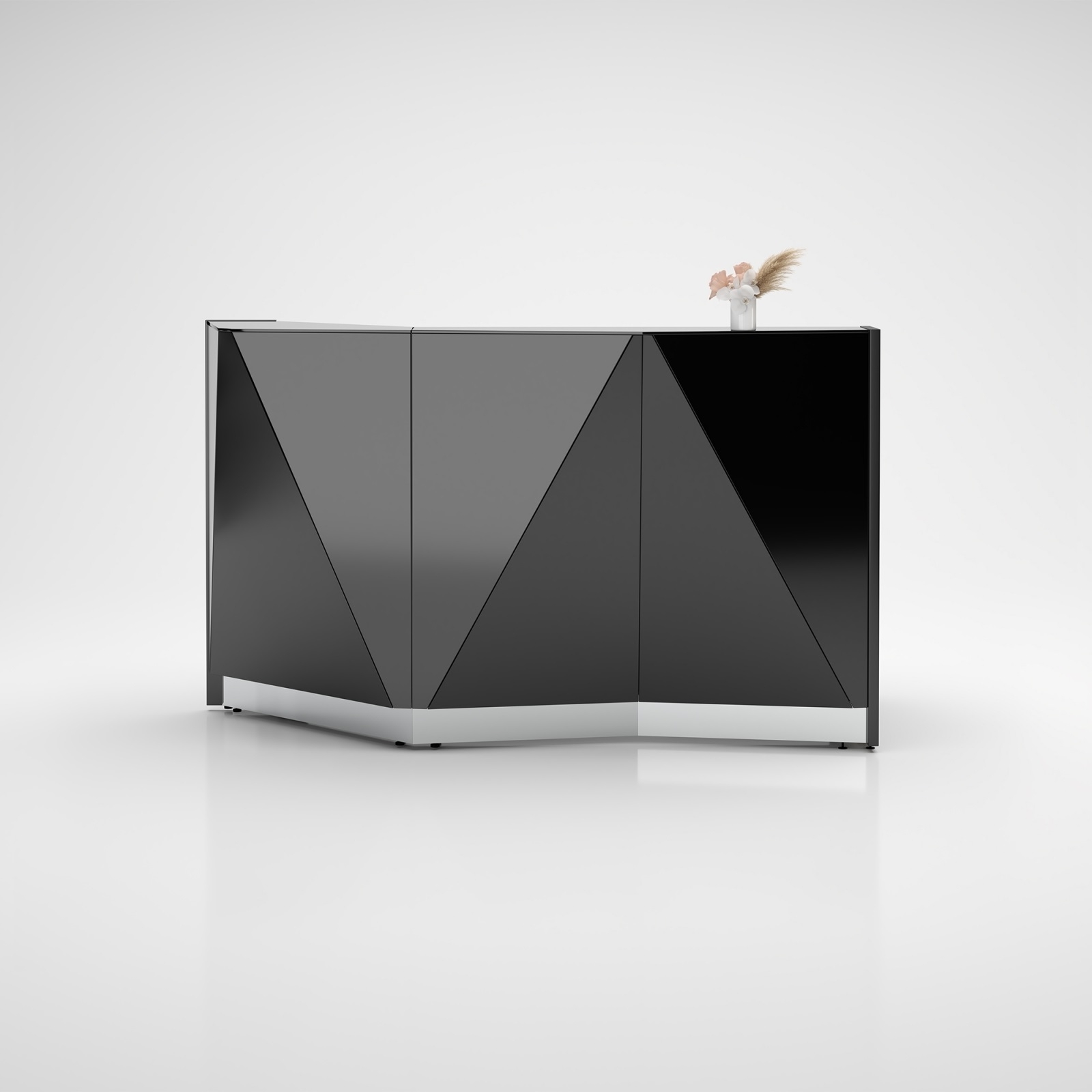 Alpa 72" Straight Reception Black Desk