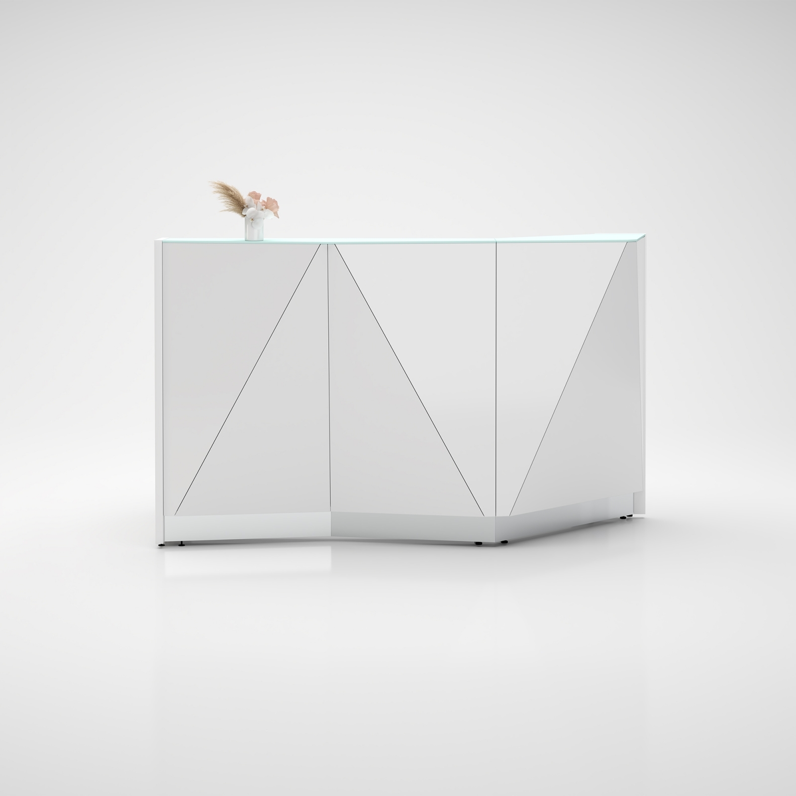 Alpa 72" Straight Reception Desk w/LED Light in white