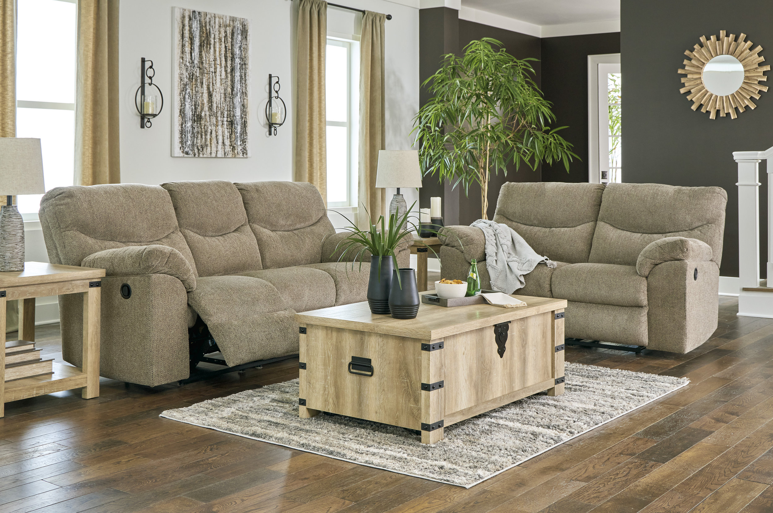 Alphons Fabric Reclining Living Room Set