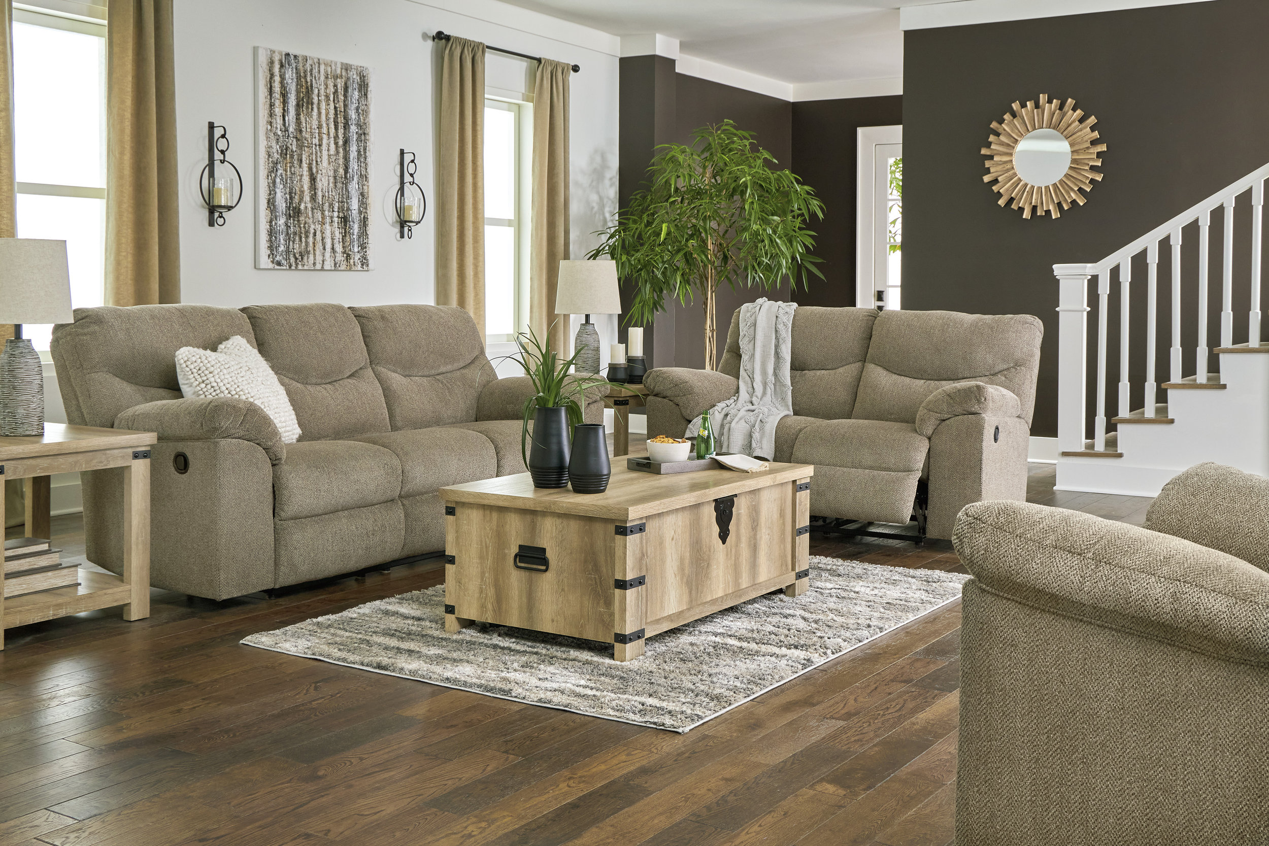 Alphons Fabric Reclining Living Room Set