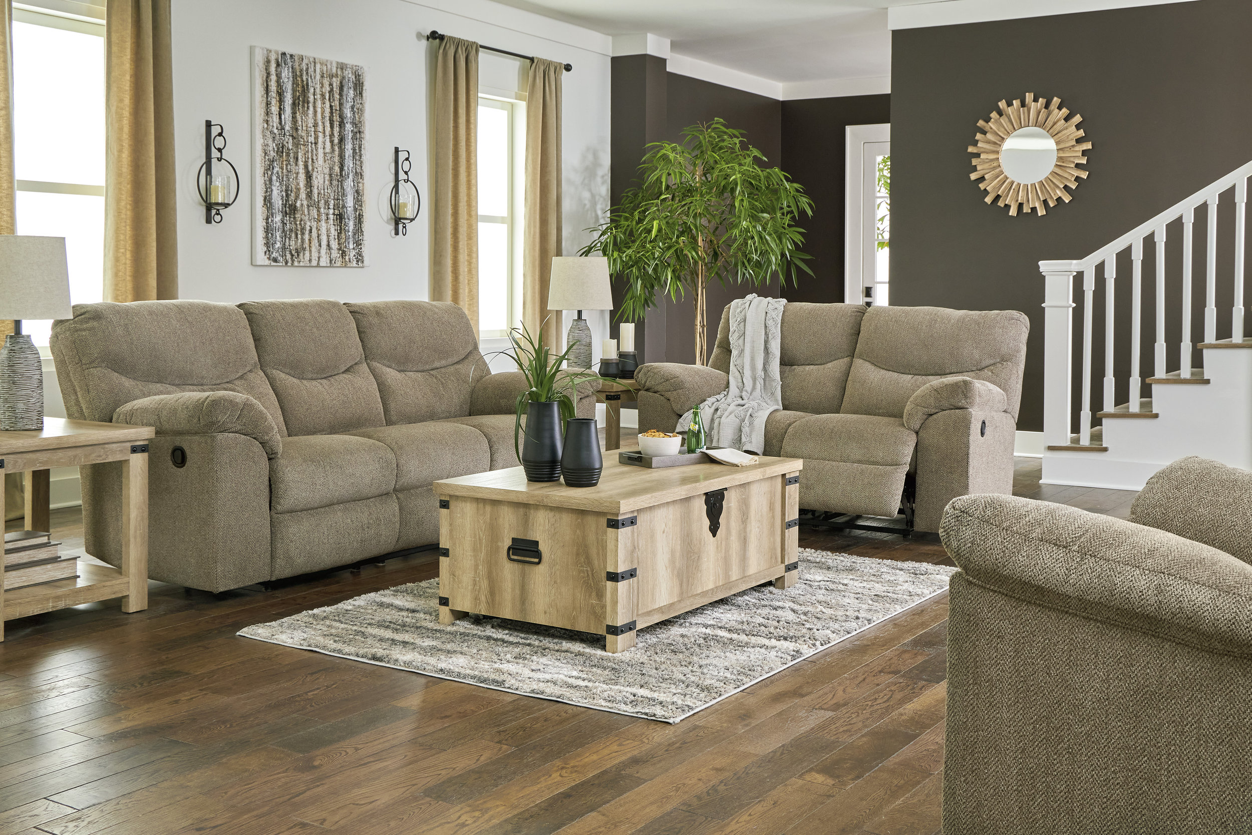 Alphons Fabric Reclining Living Room Set