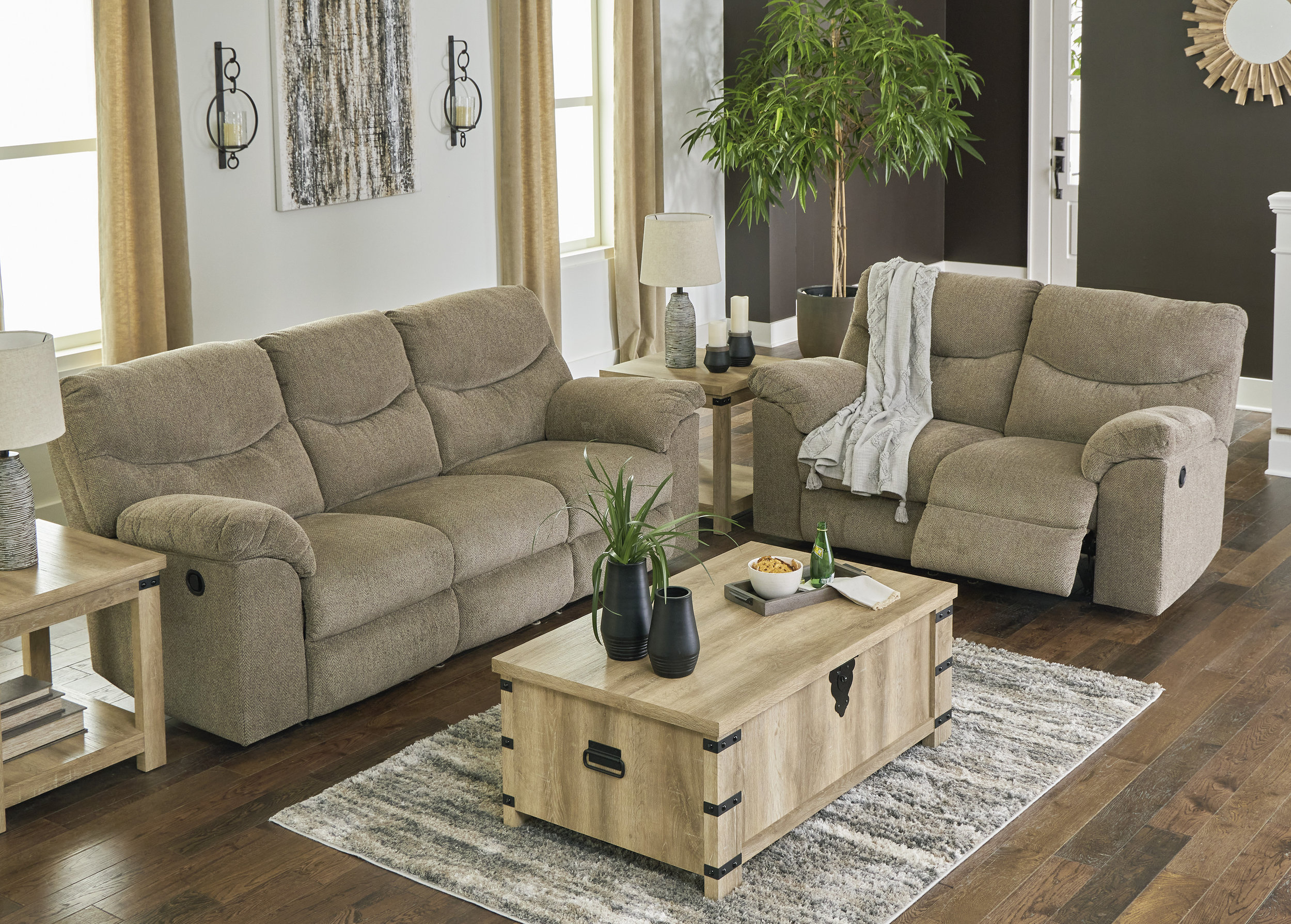 Alphons Fabric Reclining Living Room Set