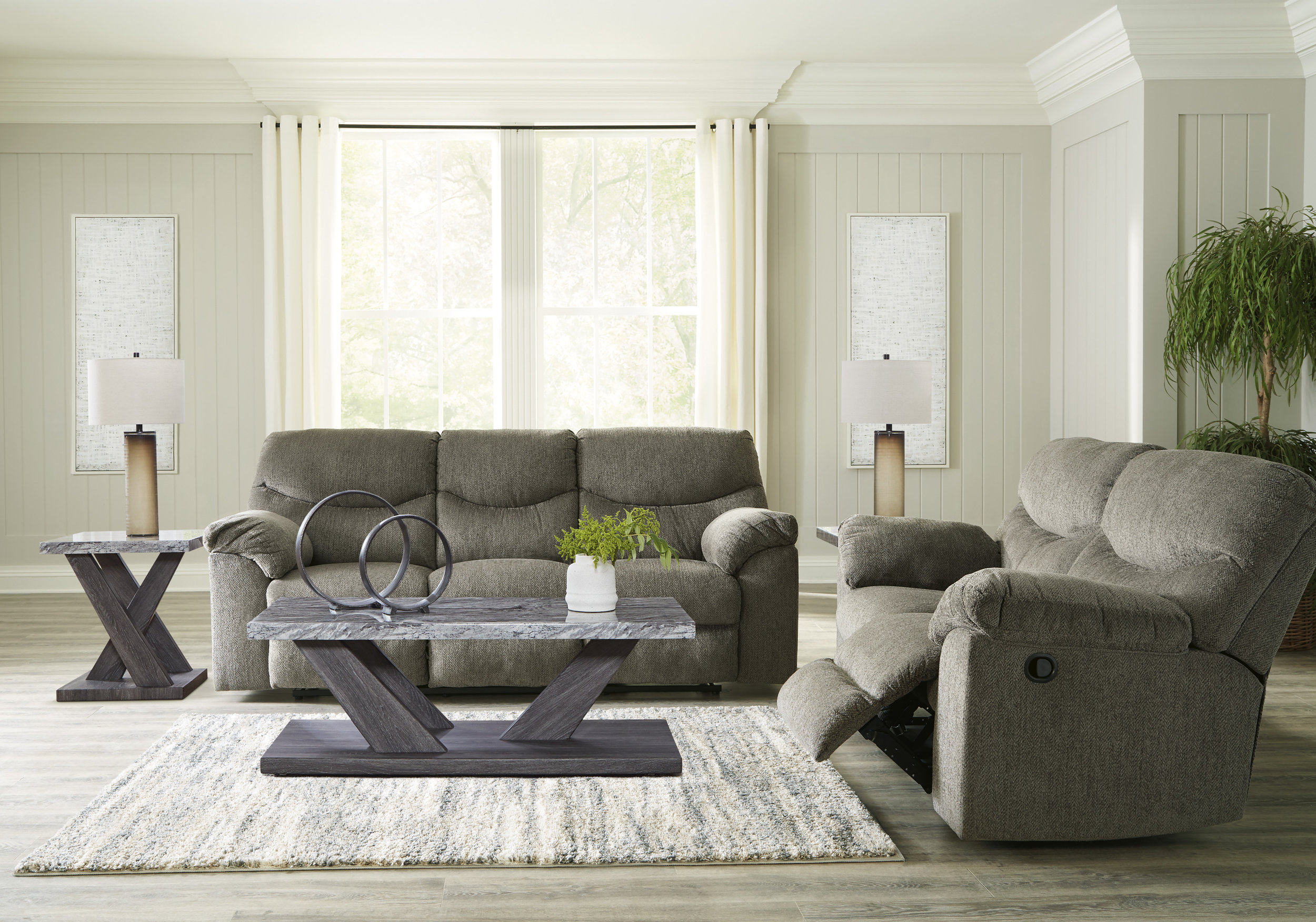 Alphons Fabric Reclining Living Room Set