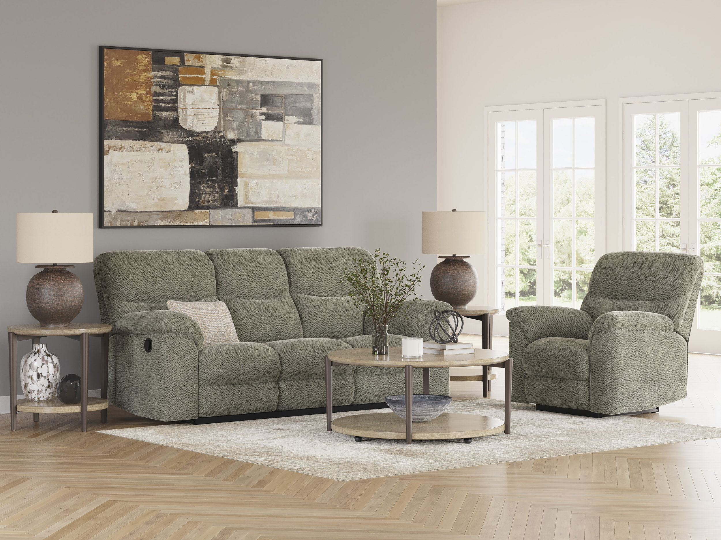 Alphons Fabric Reclining Living Room Set