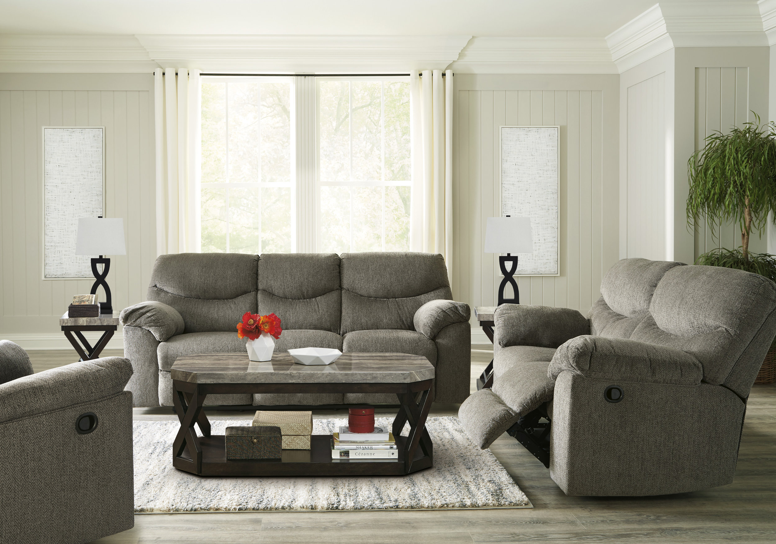 Alphons Fabric Reclining Living Room Set