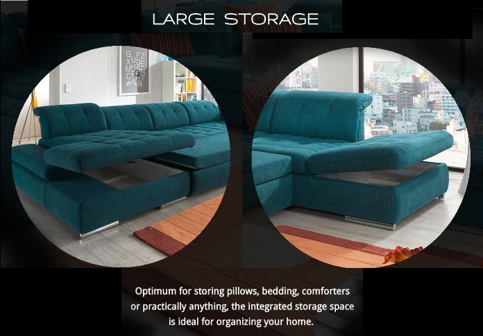 Alpine Sectional Sofa Storage