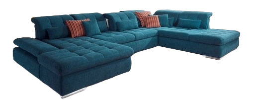 Alpine Microfiber/Leather U-Shaped Sectional Sleeper Sofa w/Storage