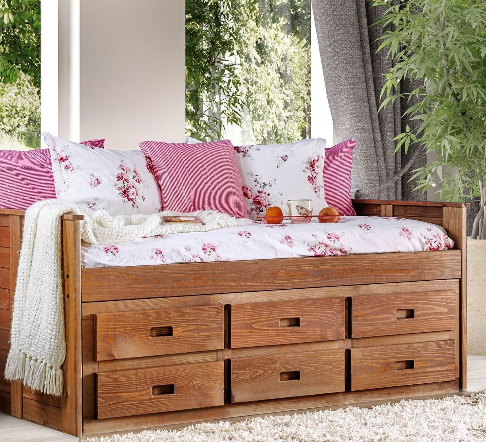 Lia Wood Storage Youth Captain Bed, Twin Size