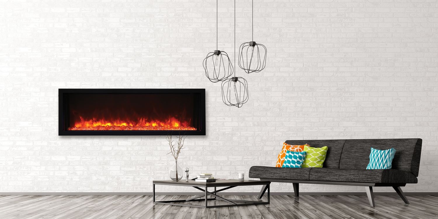 Panorama Extra Slim 50" Glass Electric Fireplace