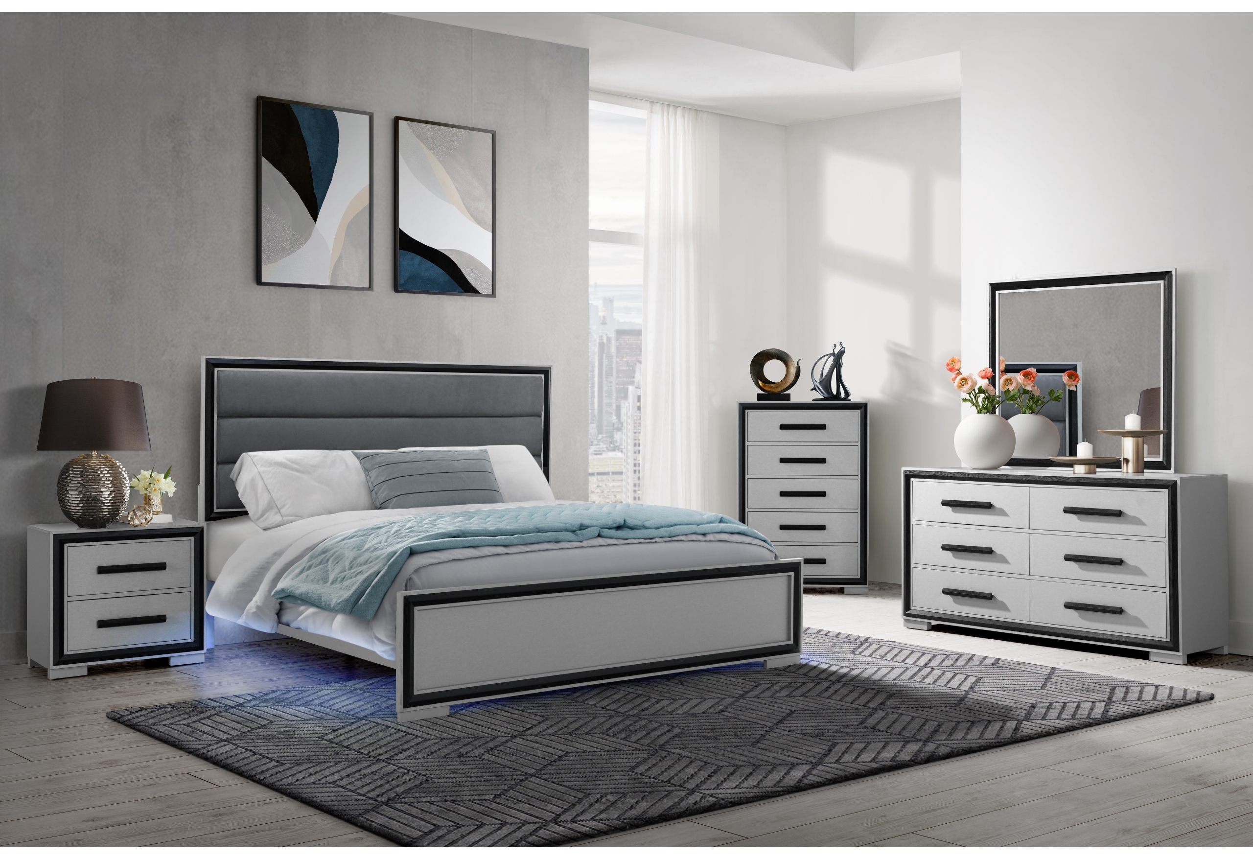 Amelia 5-Drawer Wood Veneer Chest