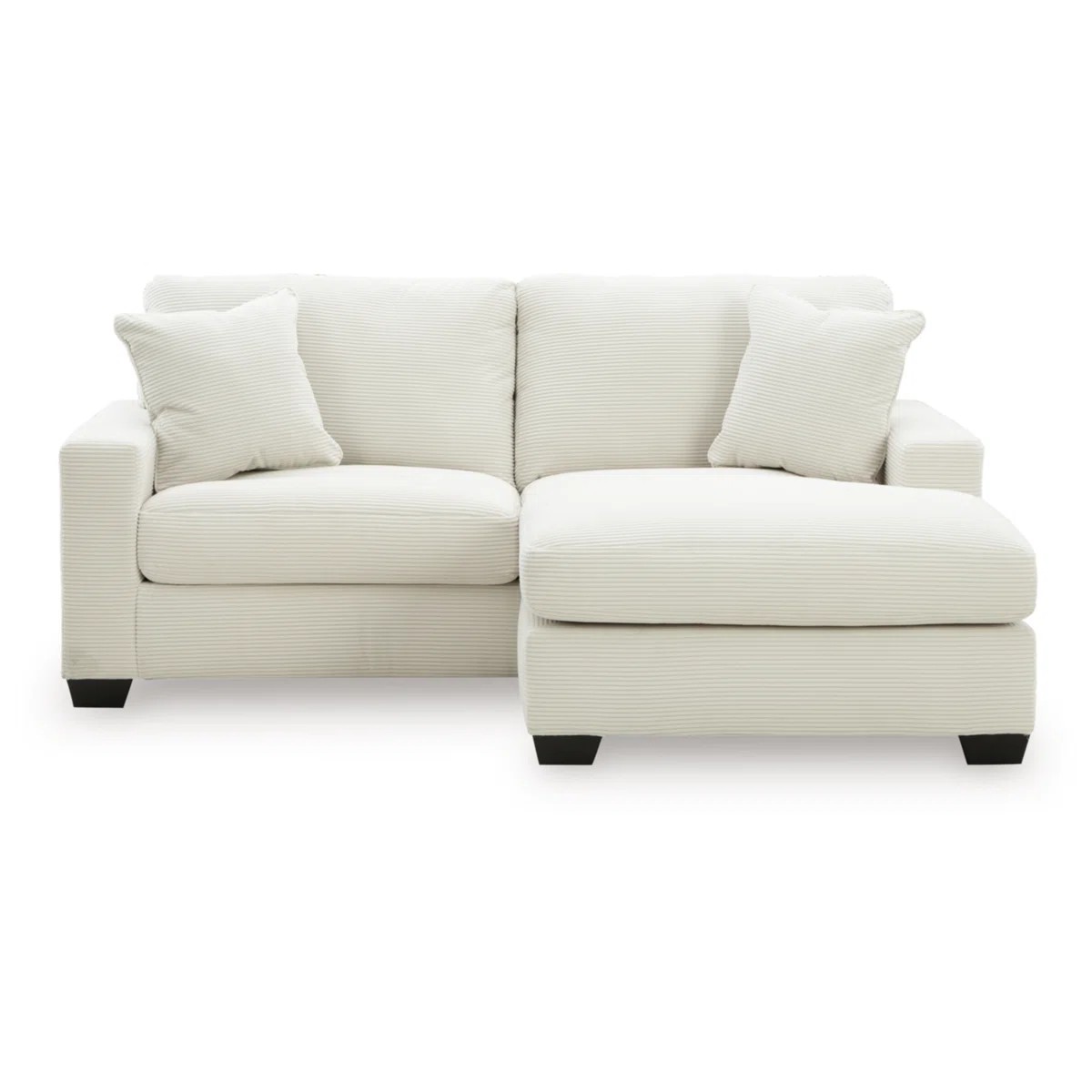 Greenbriar Fabric Sofa with Chaise in Ivory | Nuvella Performance