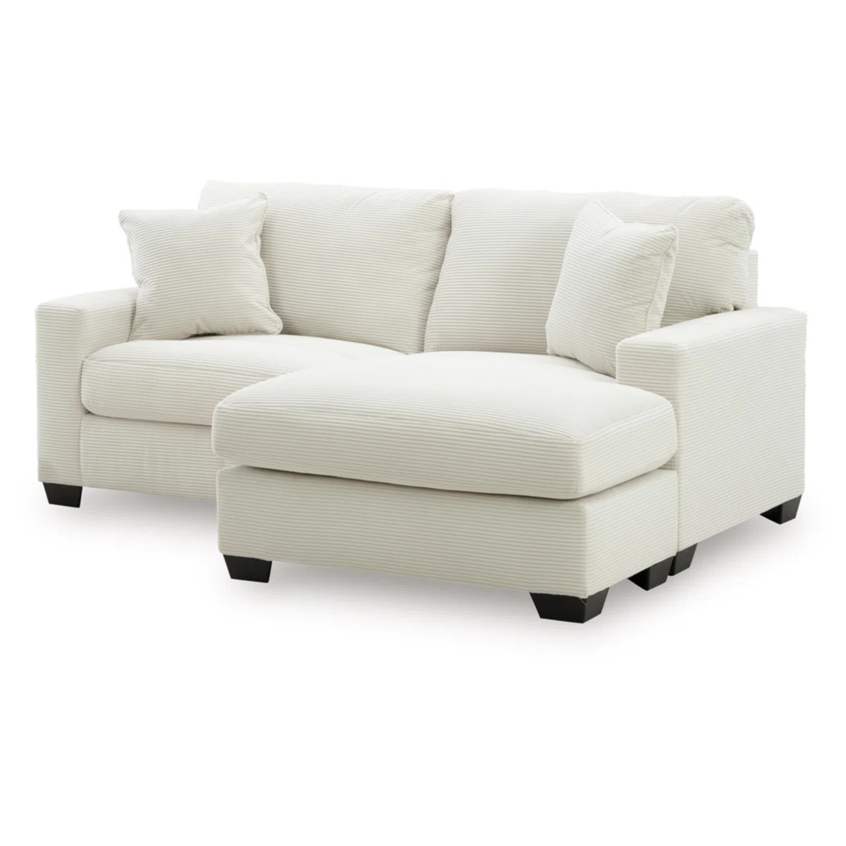 Greenbriar Fabric Sofa with Chaise in Ivory | Nuvella Performance