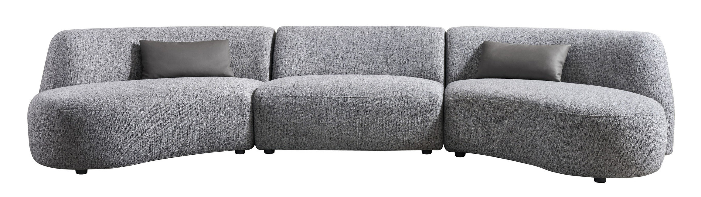 207 Curved Fabric 3-Piece Modular Sectional with Double Chaise