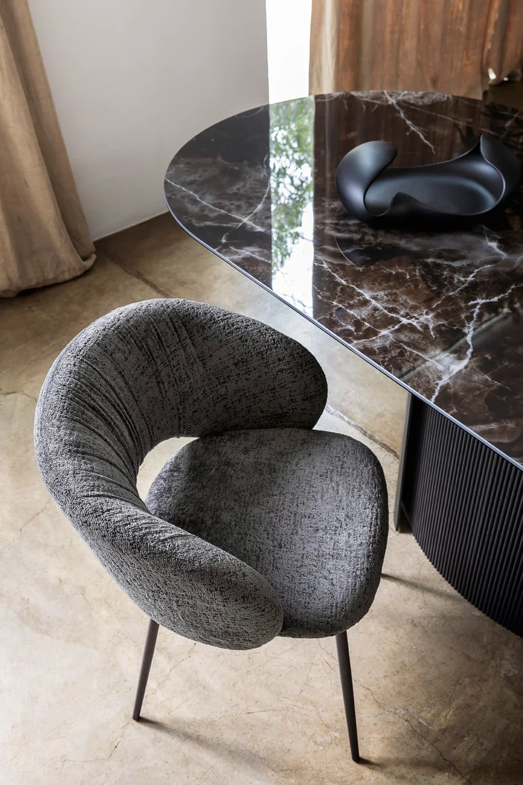 Anime Aspen Fabric/Metal Dining Chair