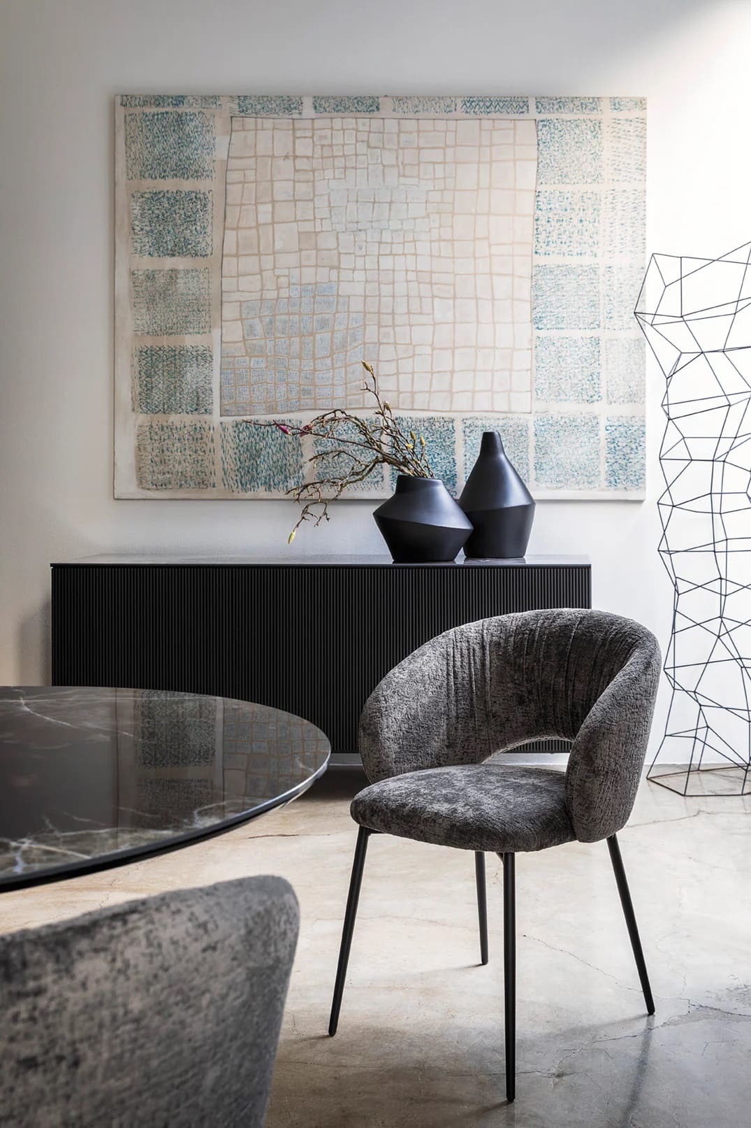 Anime Fabric/Metal Dining Chair