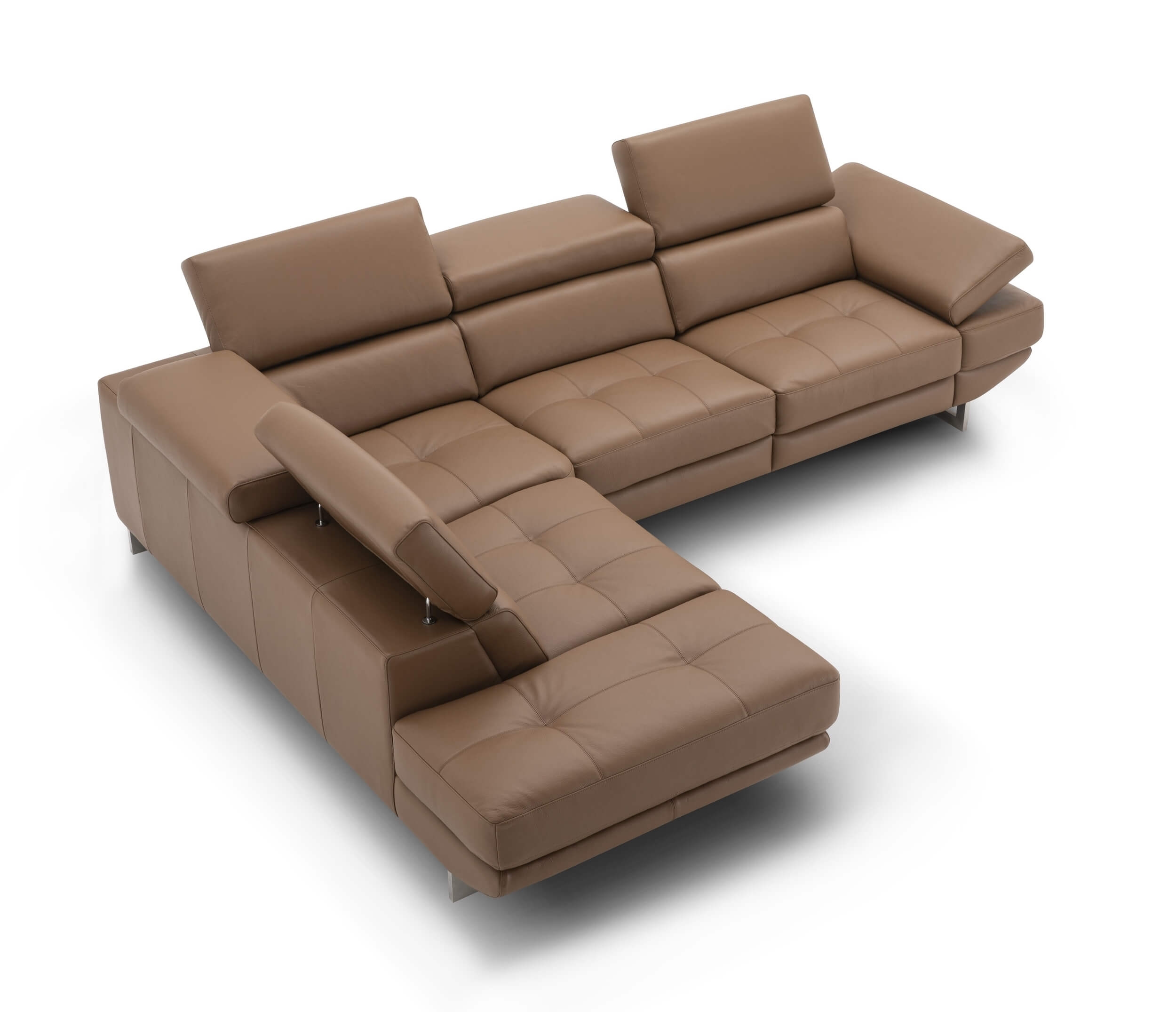 Annalaise Leather Left Hand Facing Chaise Sectional w/ Recliner