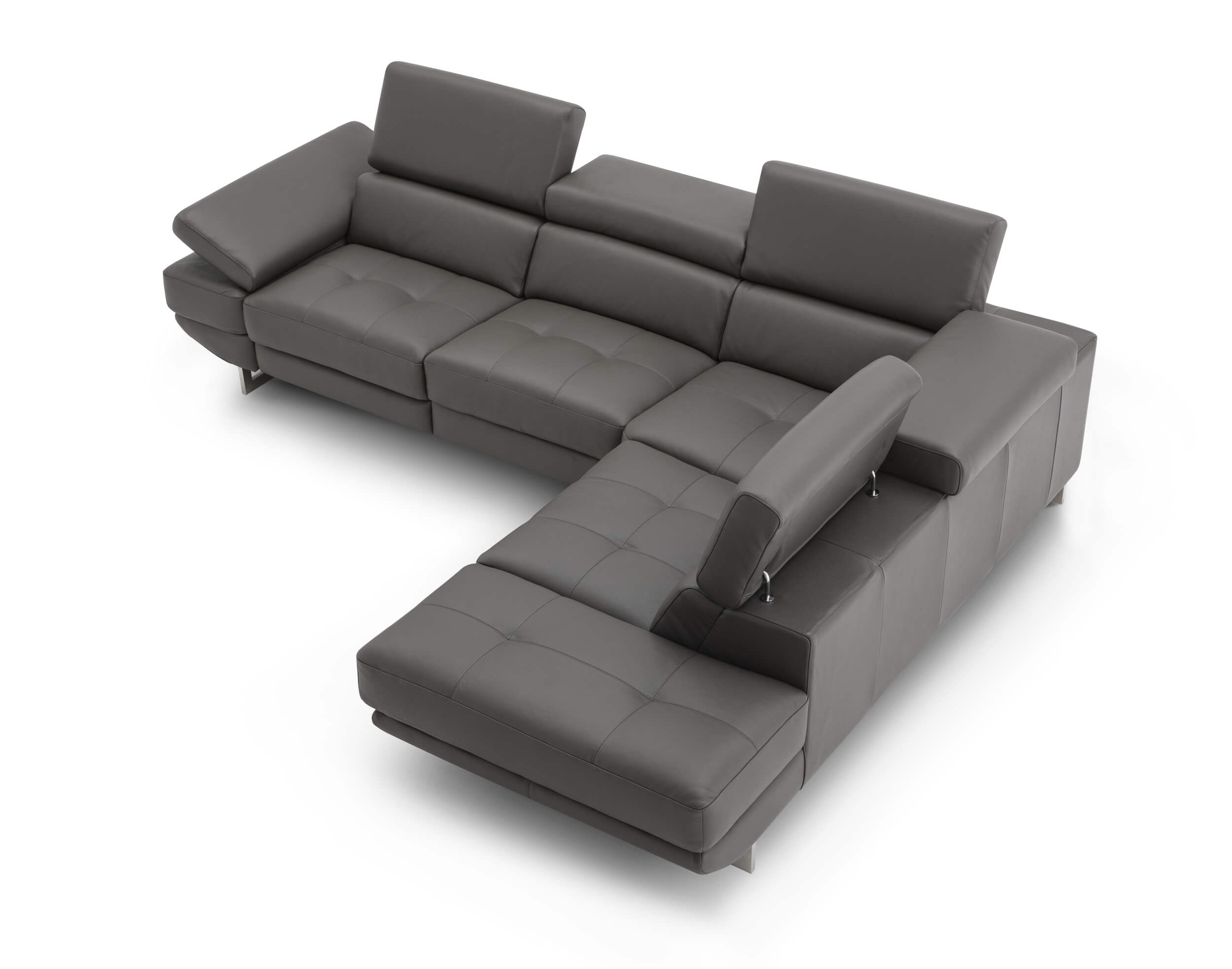 Annalaise Leather Right Hand Facing Chaise Sectional w/ Recliner