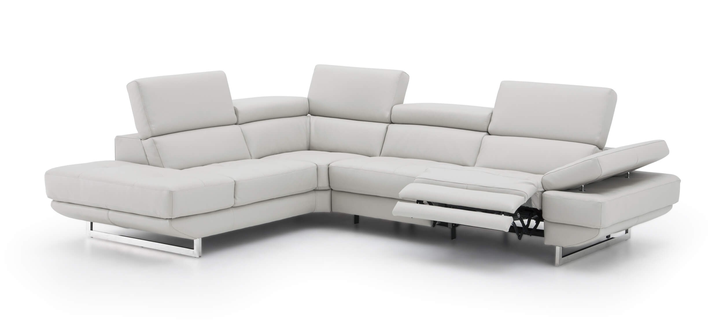 Annalaise Leather Left Hand Facing Chaise Sectional w/ Recliner