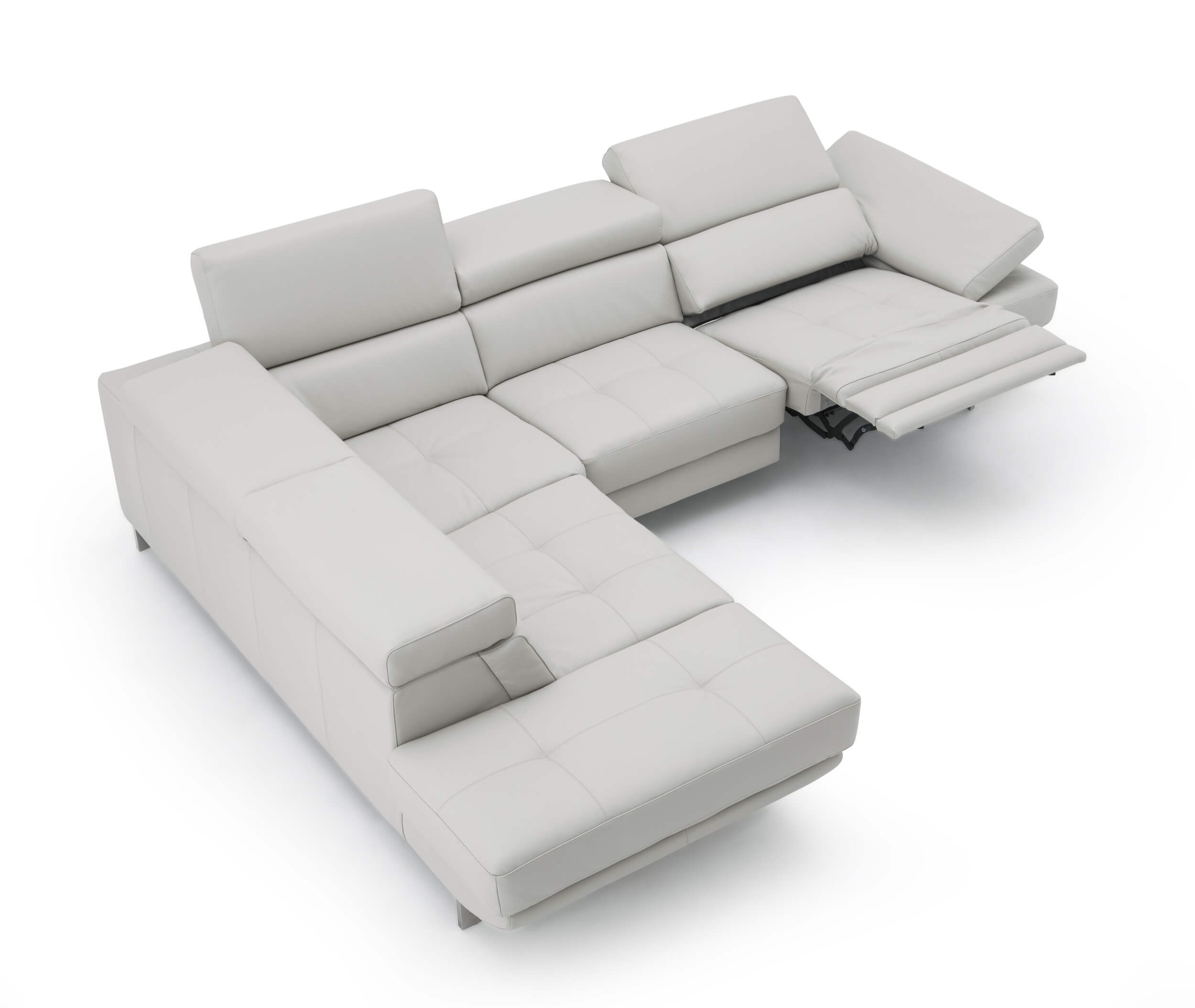 Annalaise Leather Left Hand Facing Chaise Sectional w/ Recliner
