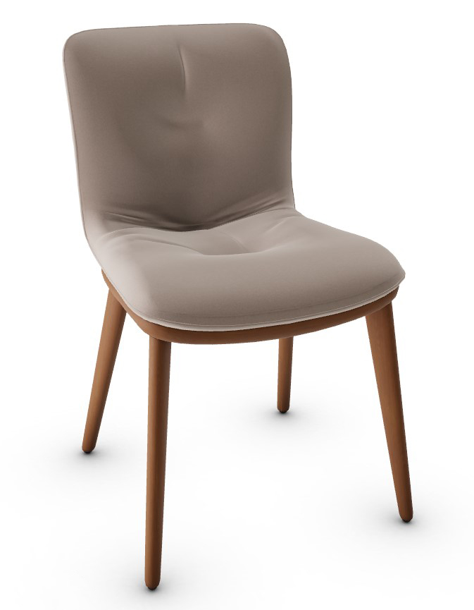 Annie Venice Fabric/Wood Dining Chair
