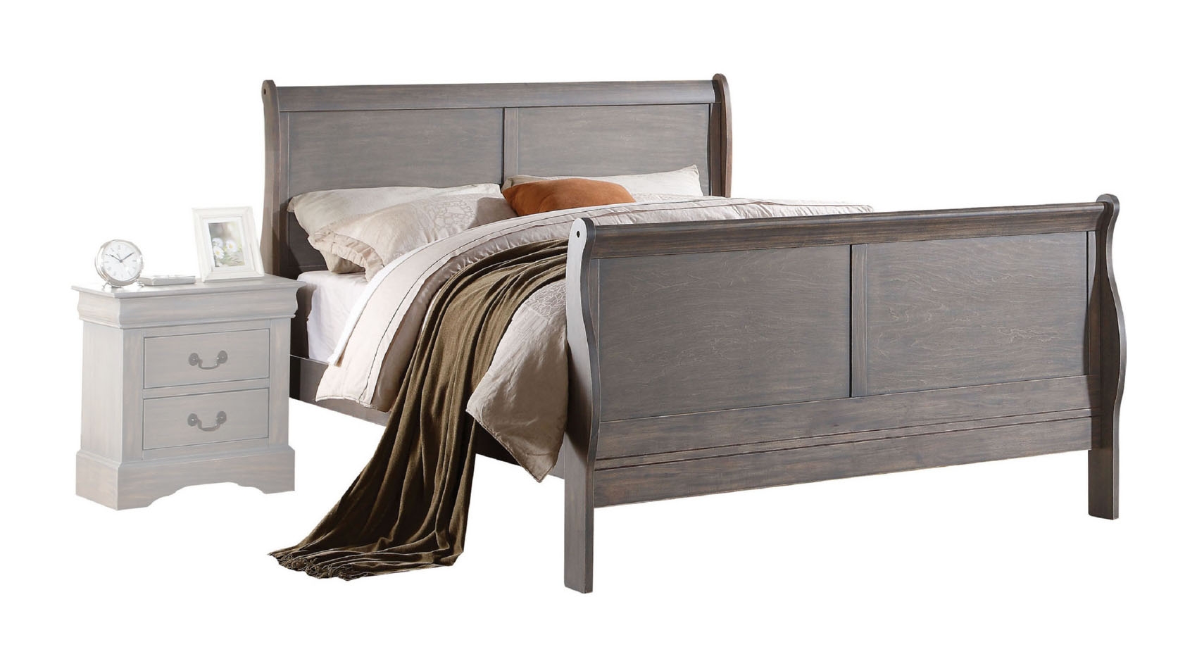 Louis Philippe III Sleigh Bed
