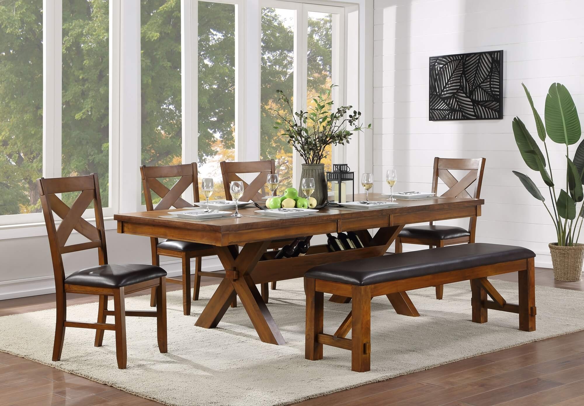 Apollo Wood/Wood Veneer Rectangular Extendable Dining Table