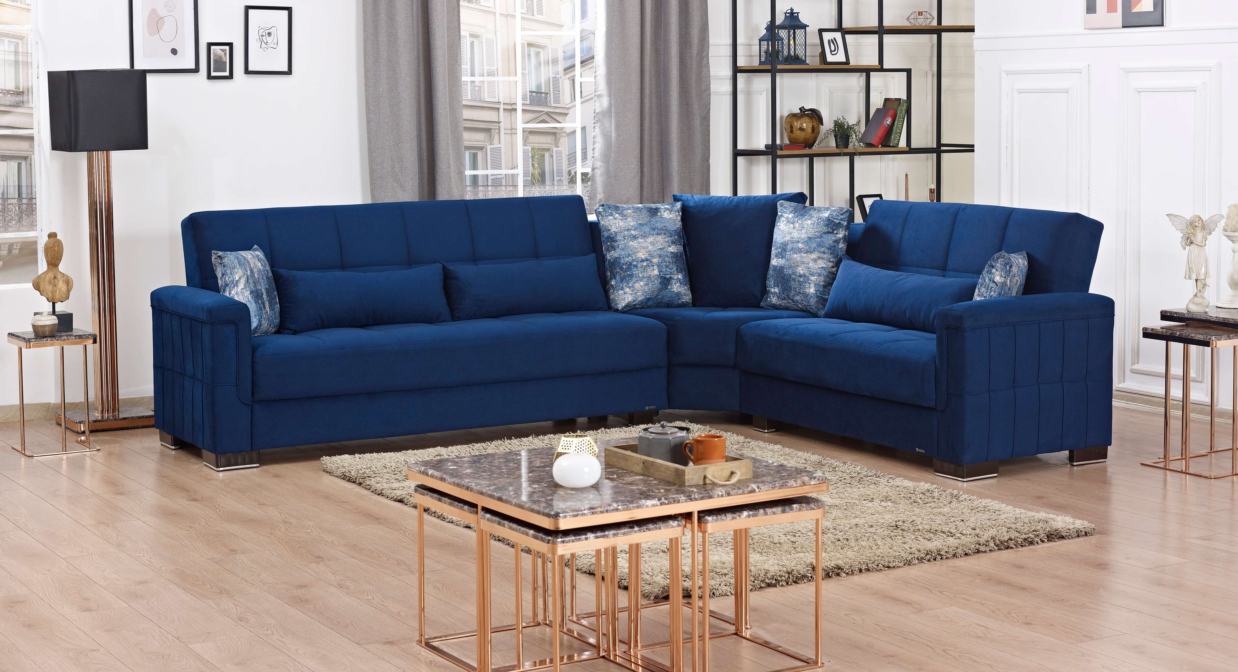 Armada Pro Fabric/PU Convertible L-Shaped Sectional Sofa