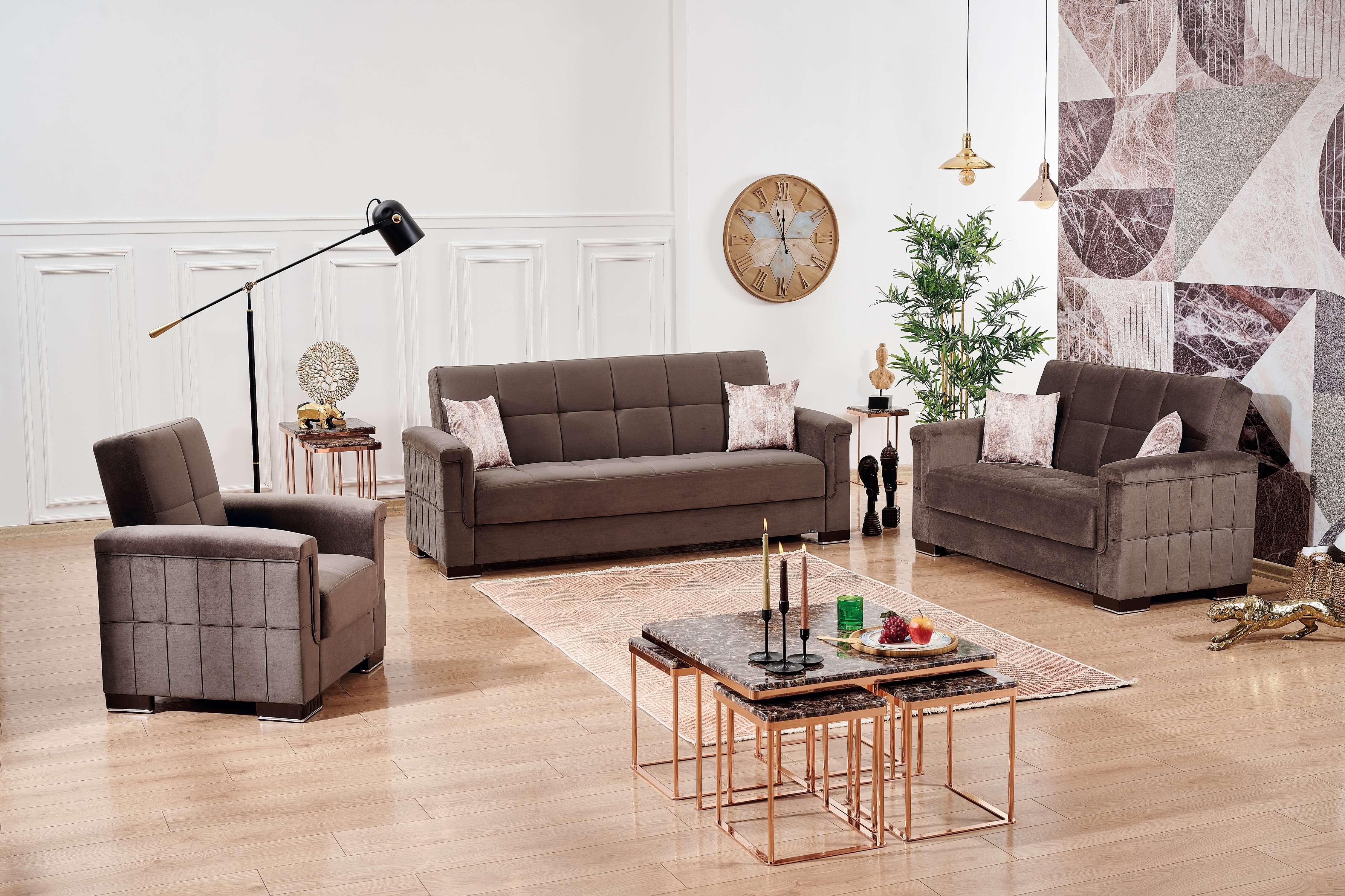 Armada Pro Fabric/PU Convertible Living Room Set