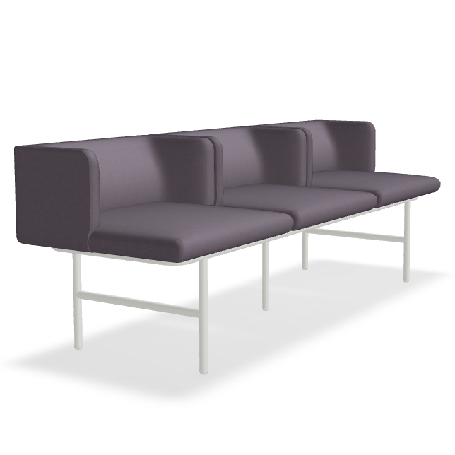 AGORA Fabric bench seating with back