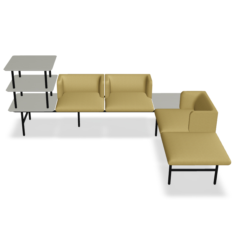 Agora 6 Segment Seating Bench in yellow 
