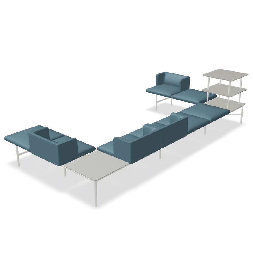 AGORA Fabric bench seating with back By