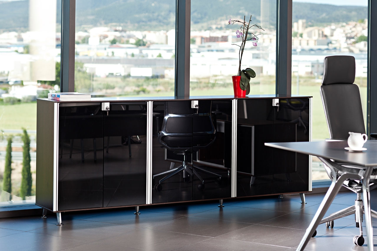 Block 30 Office Storage Cabinet w/Glass Doors
