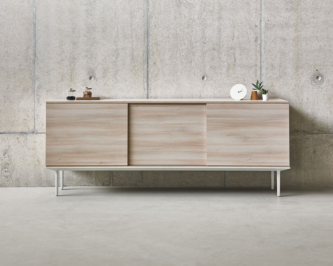 Longo MFC Credenza Storage w/Sliding Doors