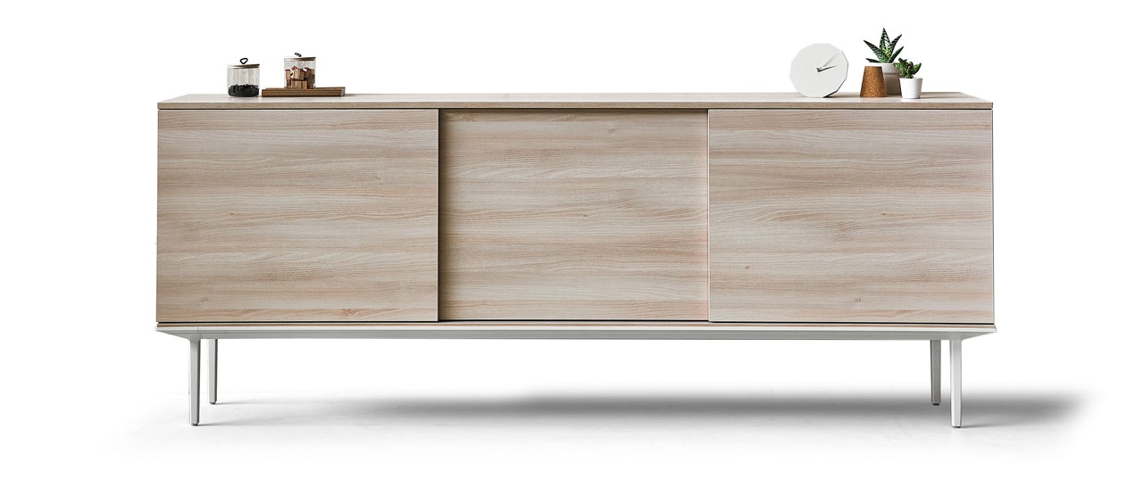 Longo MFC Credenza Storage w/Sliding Doors