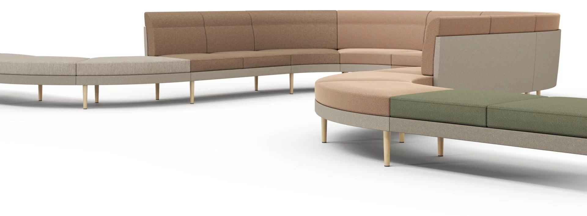 Arcipelago Four Seater Curved Pouf (180°)