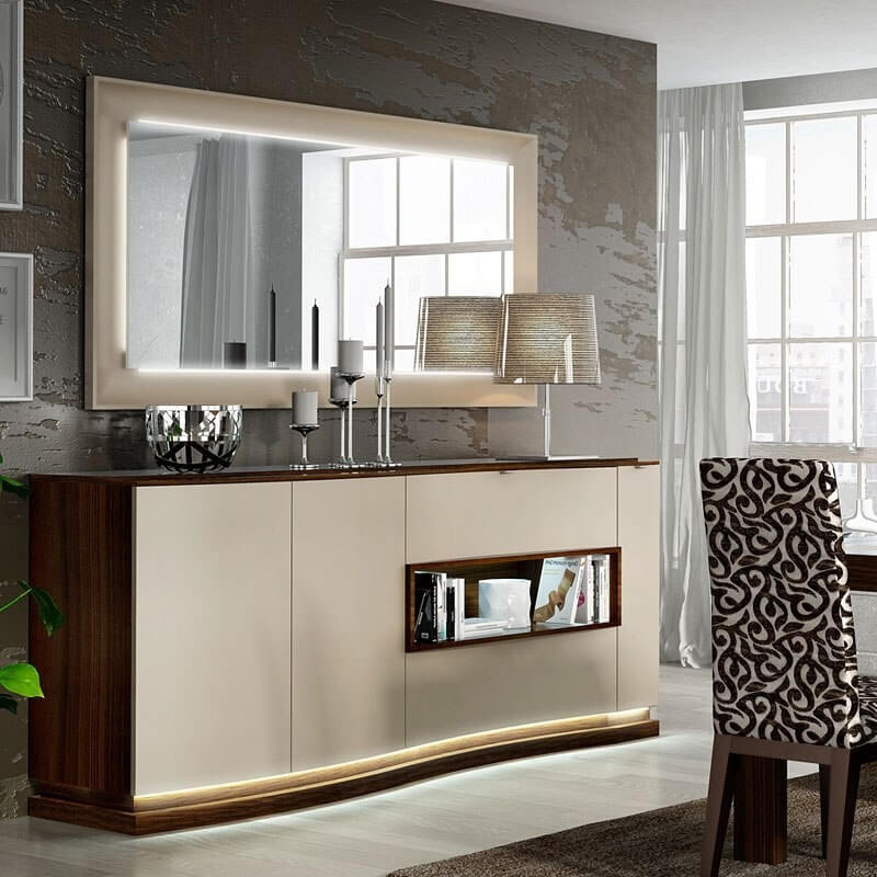 Argentina Modern Buffet Mirror w/Light by Fenicia Mobiliario, Spain