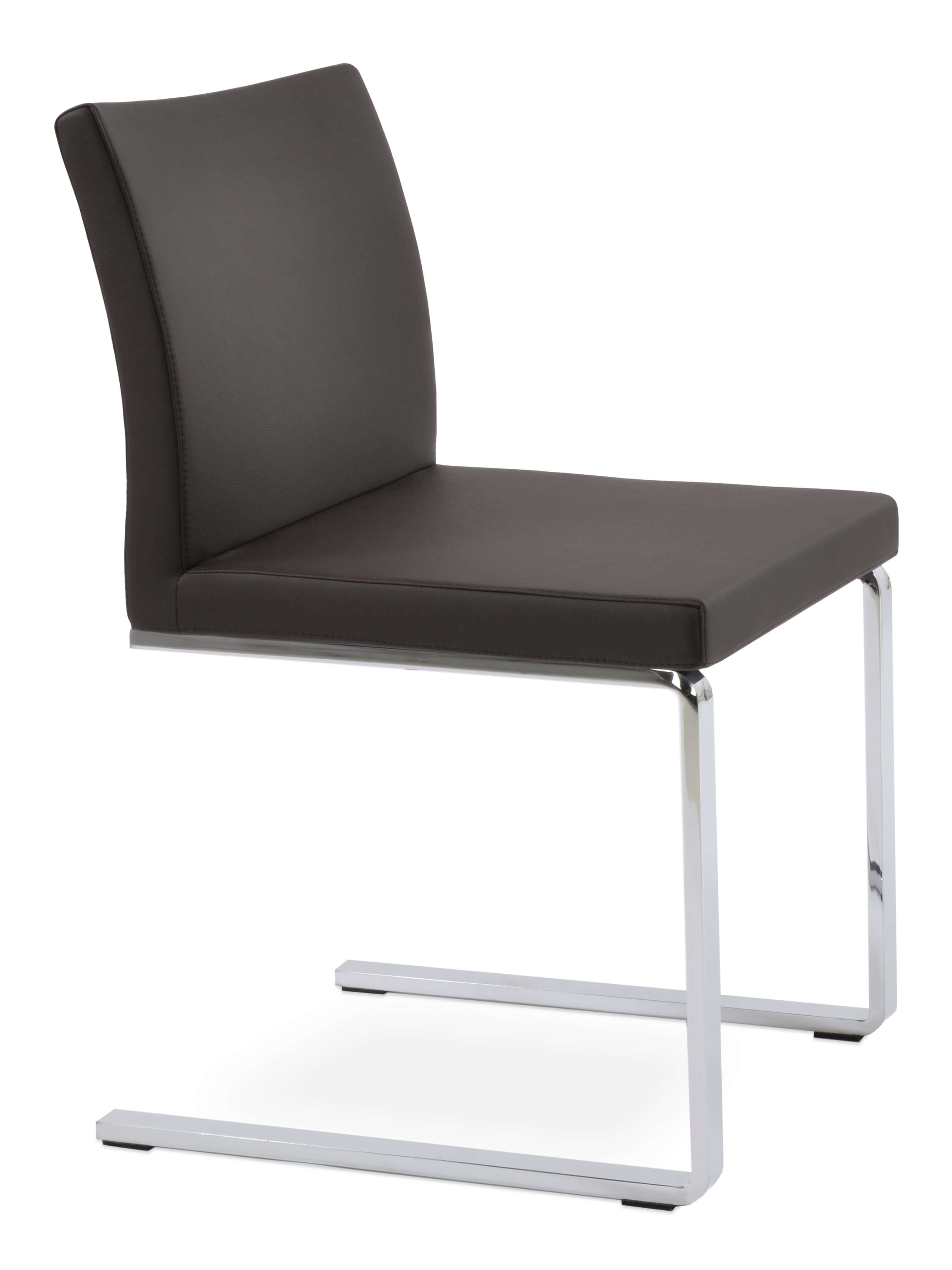 Aria Flat Dining Chair w/Metal Base