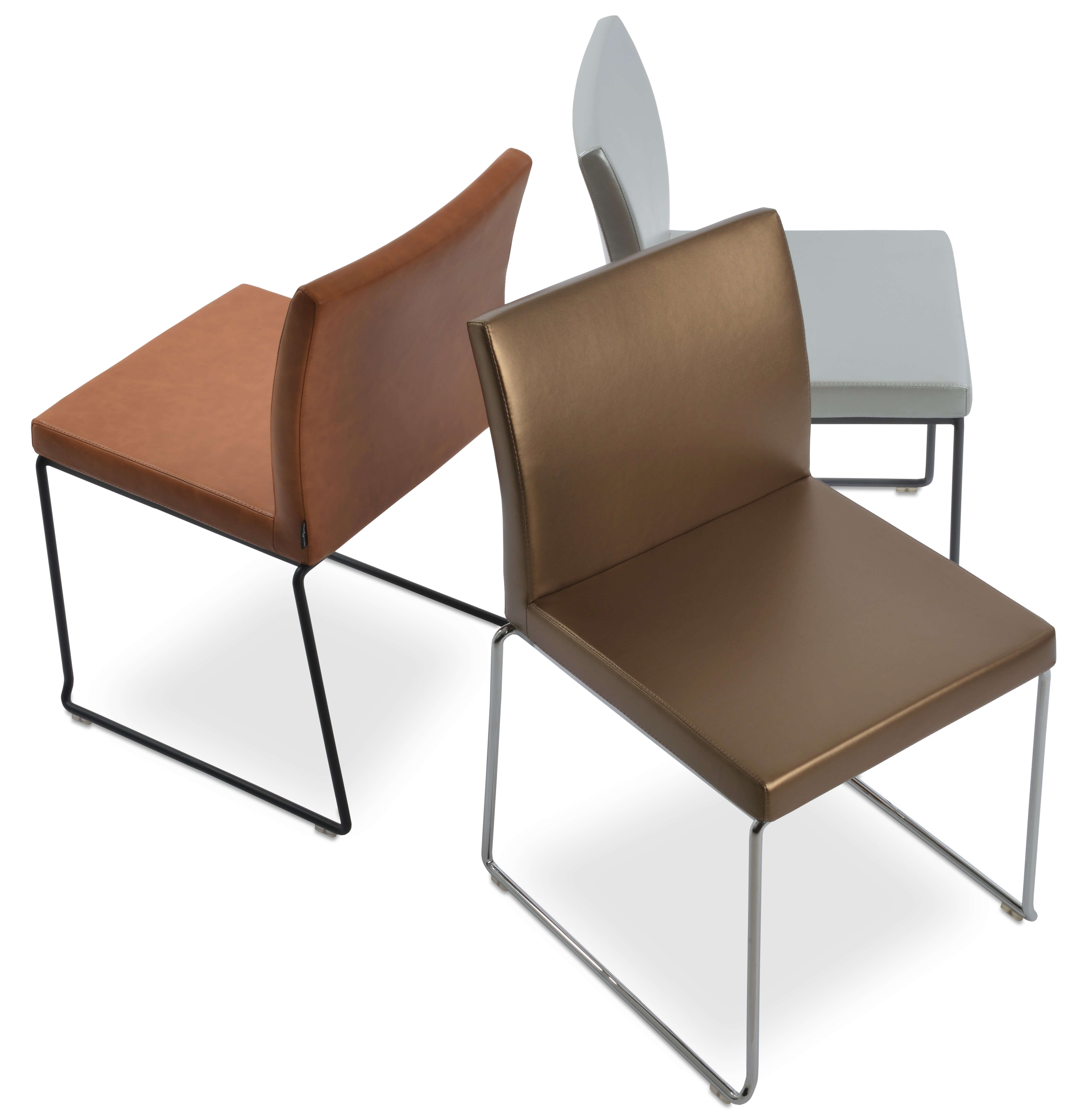 Aria Wire Stackable Dining Chair w/Metal Base