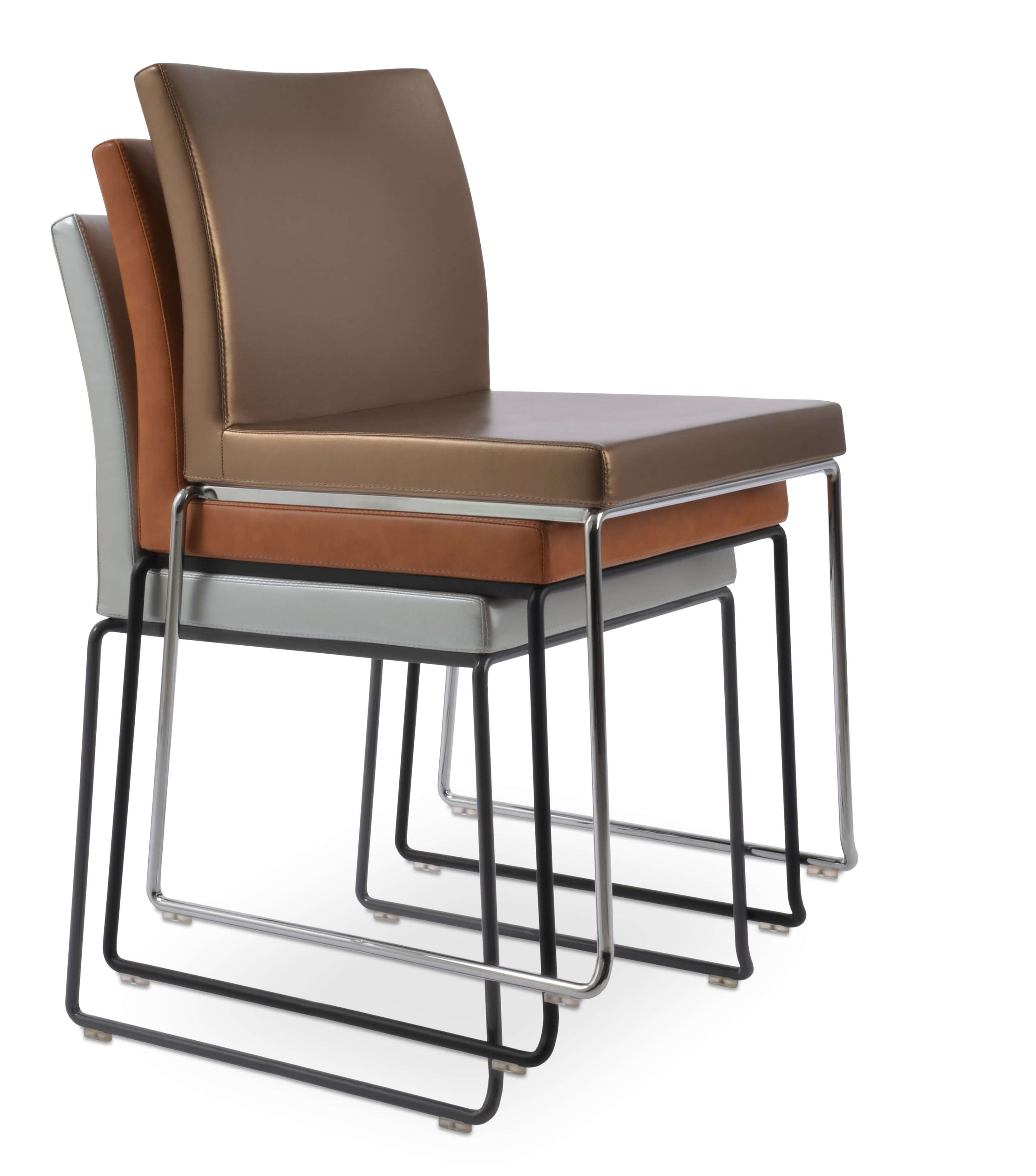 Aria Wire Stackable Dining Chair w/Metal Base