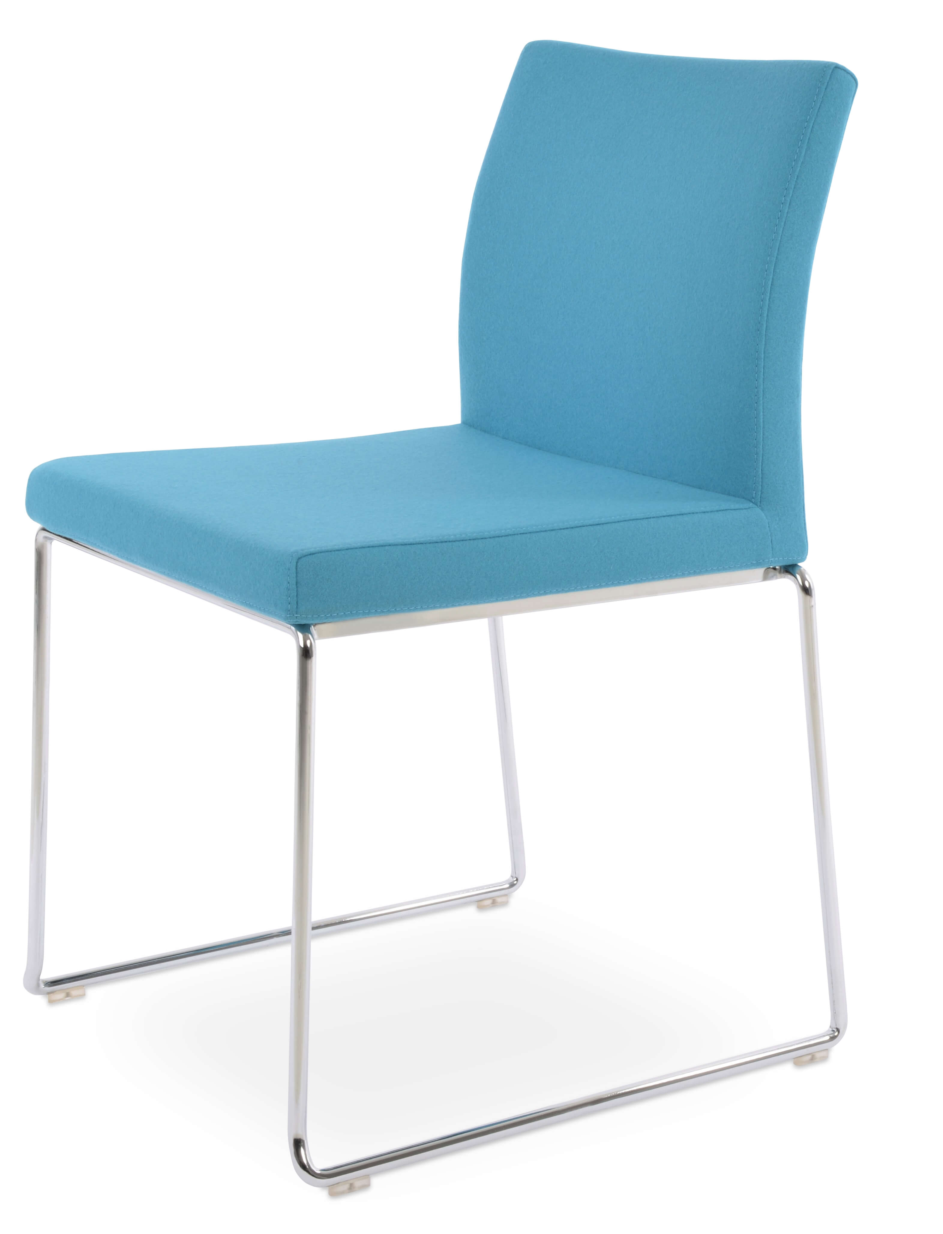 Aria Wire Stackable Dining Chair w/Metal Base