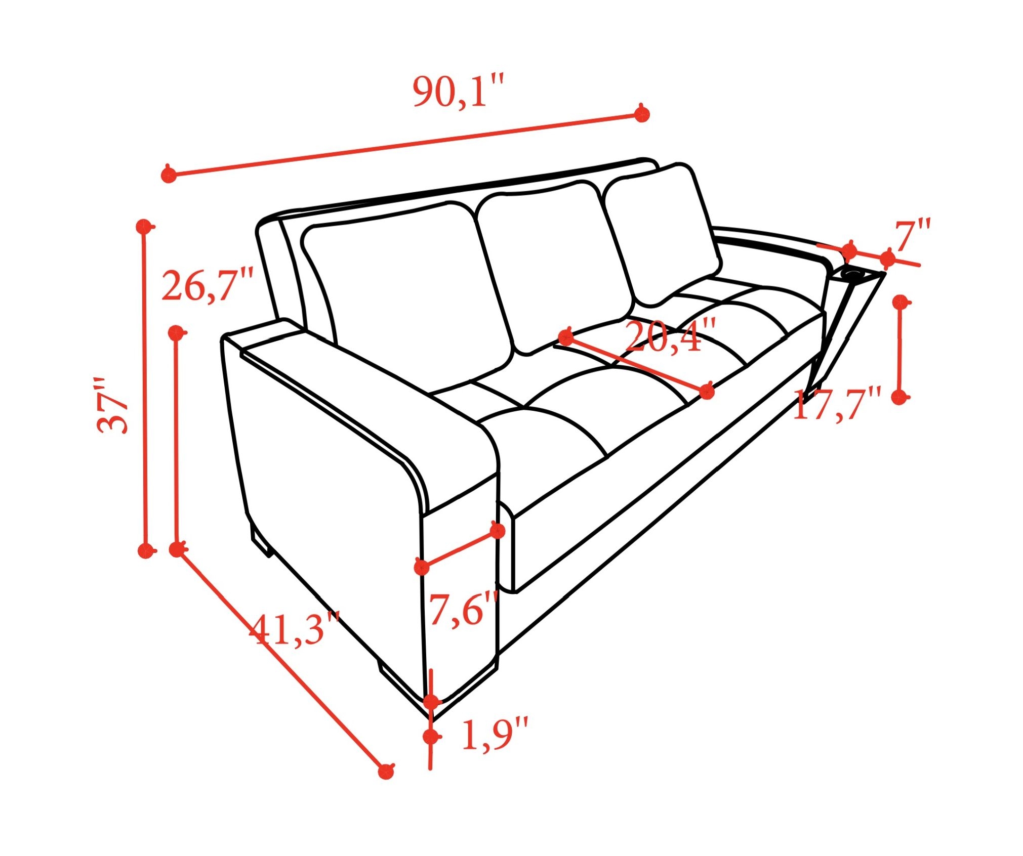 SM Ariana Fabric Convertible Living Room Set