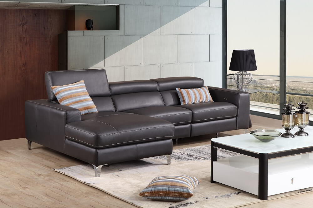 Ariana Premium Leather Sectional, Left Arm Chaise by J&M Furniture